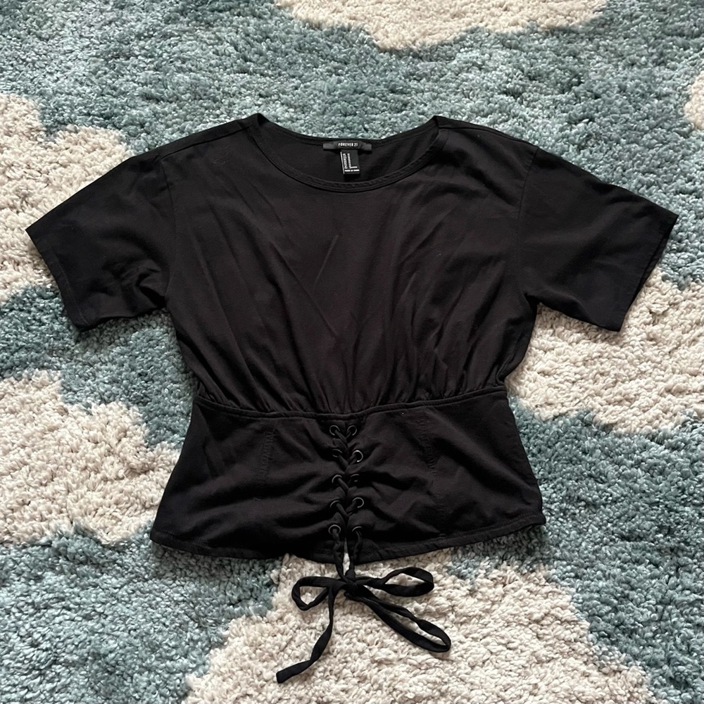 Forever 21 Lace-Up Corset Tee